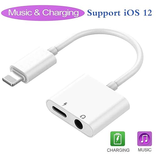 Apple Mfi Certified 3 5mm Headphone Adapter For Iphone Splitter Jack Dongle Earphone Cable Charge And Aux Audio Connector For Iphone 1111 Proxxr 2 In 1 Headphone For Music And Charge Support 13